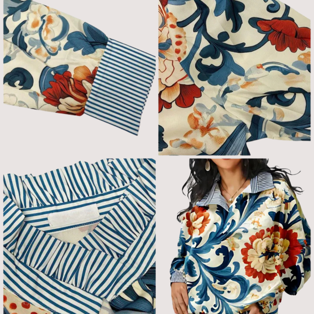 Irinia™ | Stylish Long-Sleeve Blouse with Unique Print