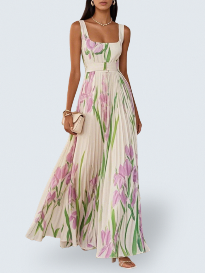Maison™ | Floral Pleated Maxi Dress