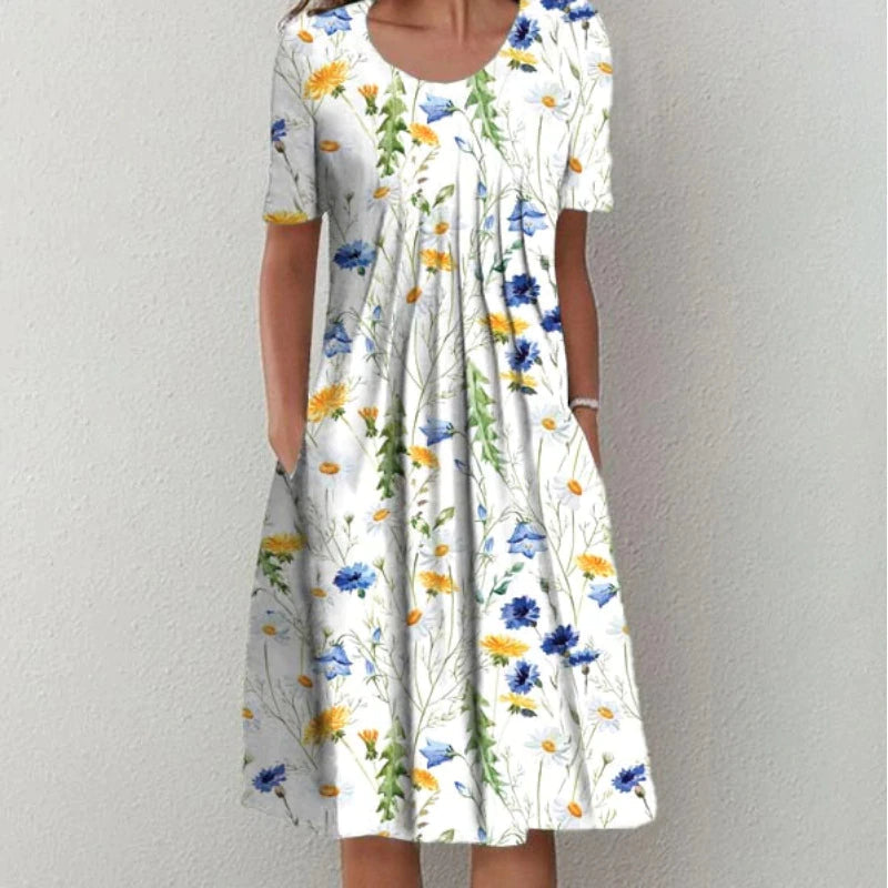 Yrsa | Stylish and Casual Floral Dress with Pockets