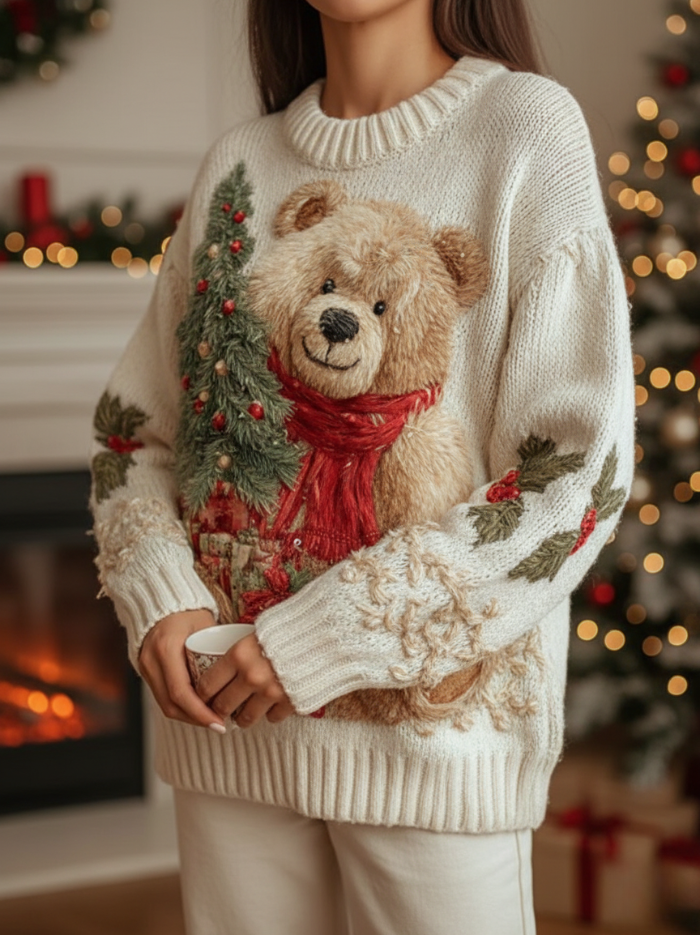 Lyselle™ | Stylish Bear Print Sweater