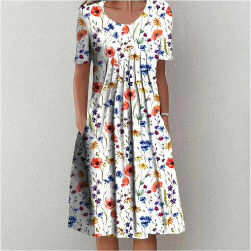 Yrsa | Stylish and Casual Floral Dress with Pockets