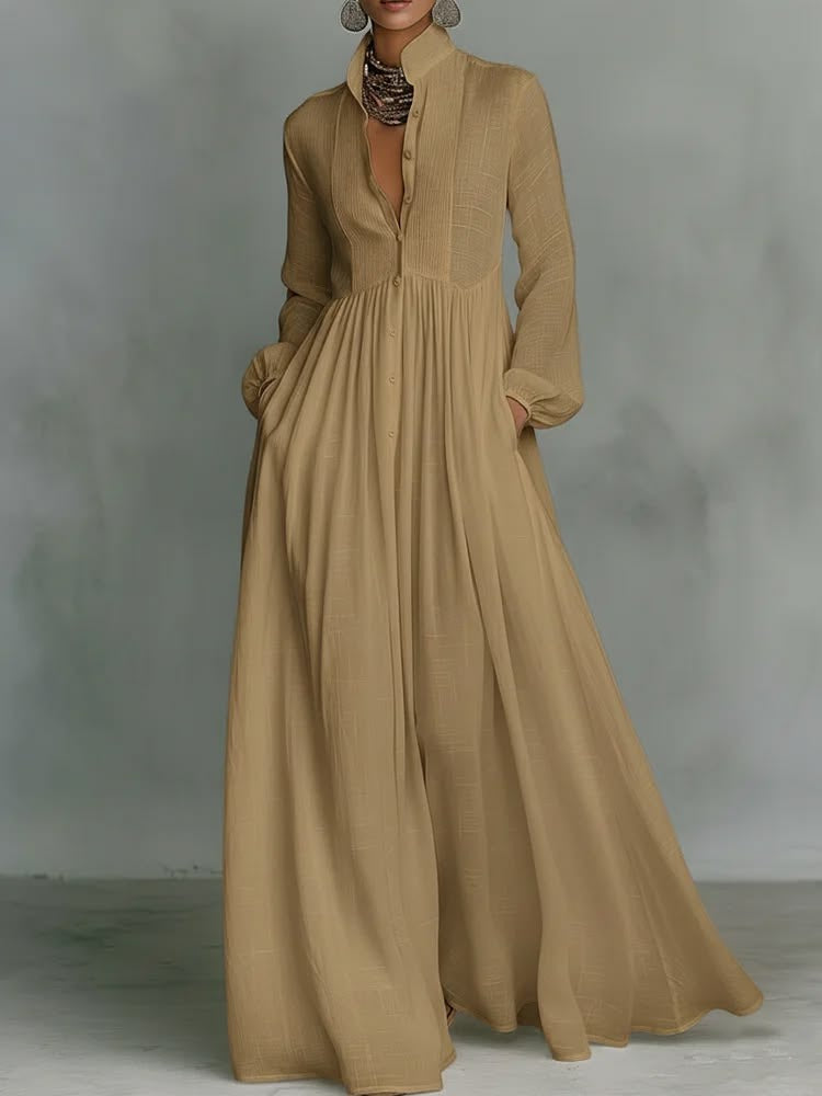Serena | Flowing Button-Front Maxi Dress