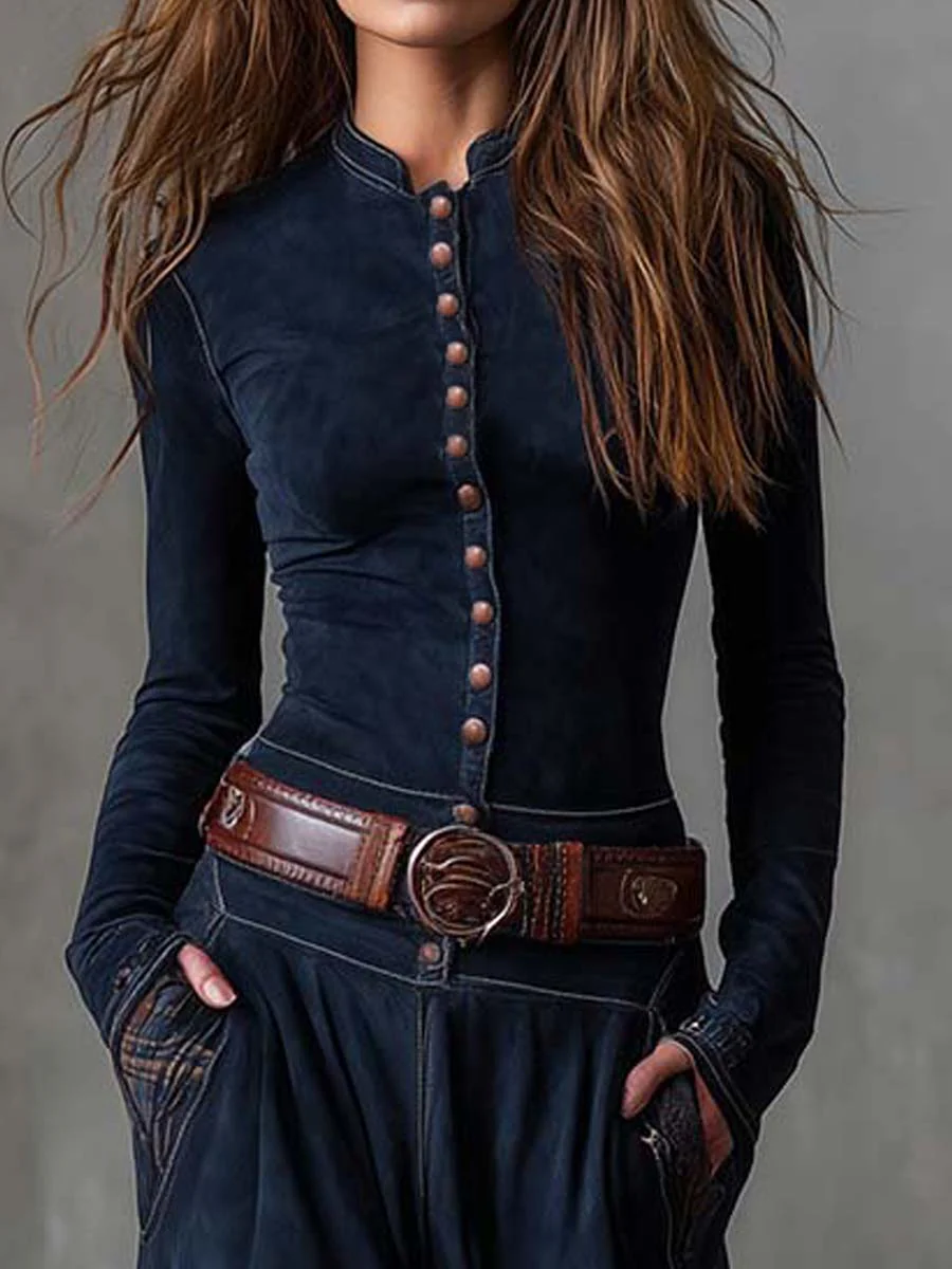 Annalise | Buttoned Plaid Maxi Dress