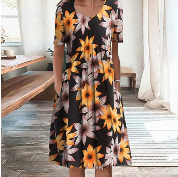 Yrsa | Stylish and Casual Floral Dress with Pockets