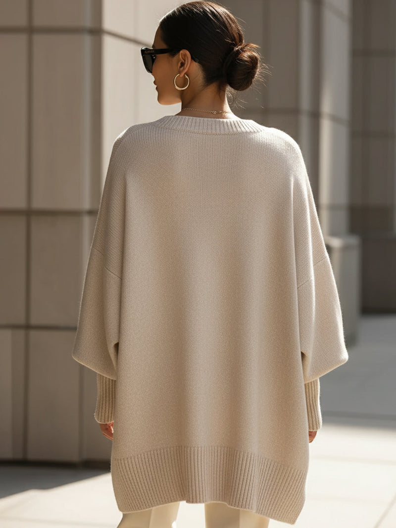 Kimia - Oversized Round Neck Knitted Sweater