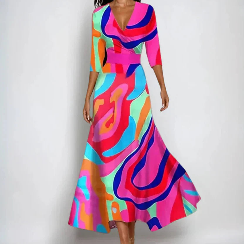 Emily | V-Neck Floral Tie-Waist Dress