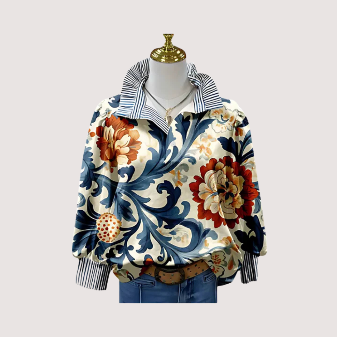 Irinia™ | Stylish Long-Sleeve Blouse with Unique Print