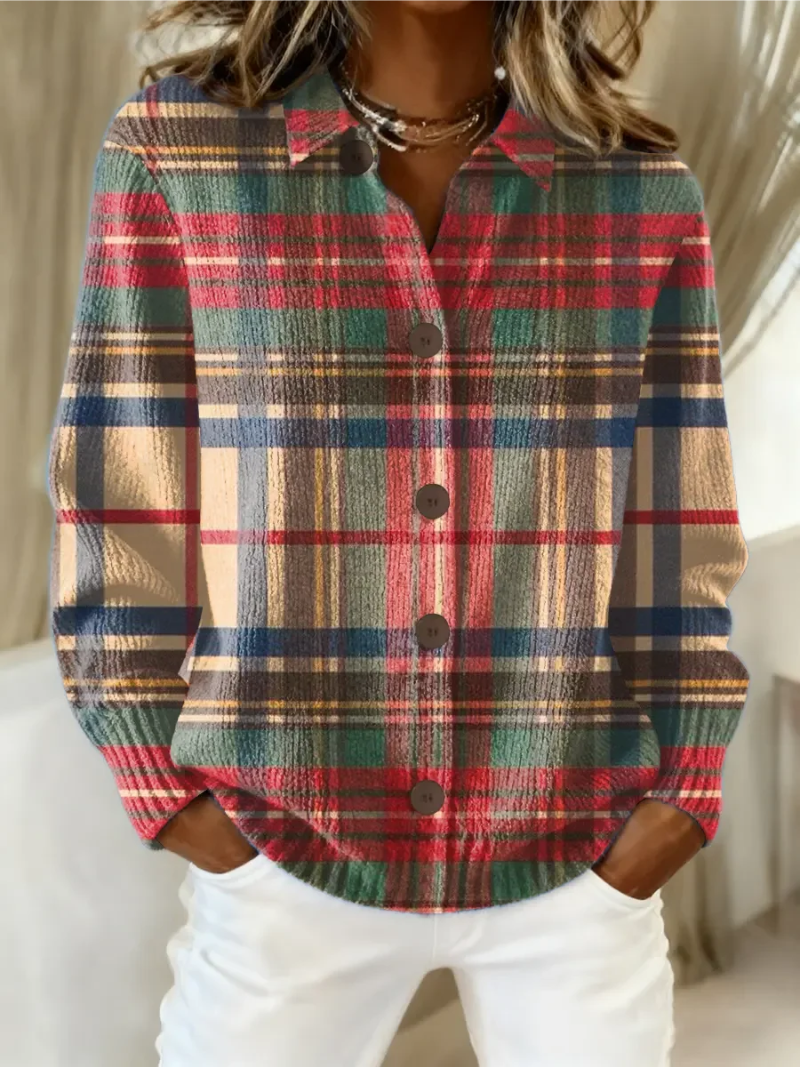 Gloria | Multicolor Plaid Button Cardigan