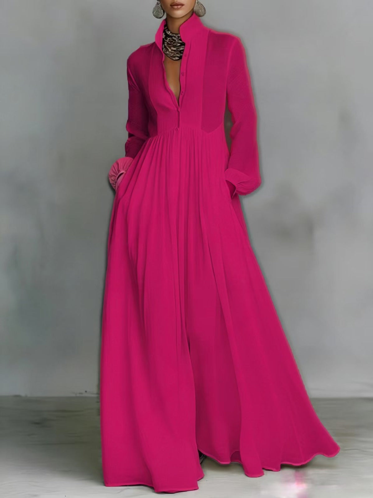 Serena | Flowing Button-Front Maxi Dress