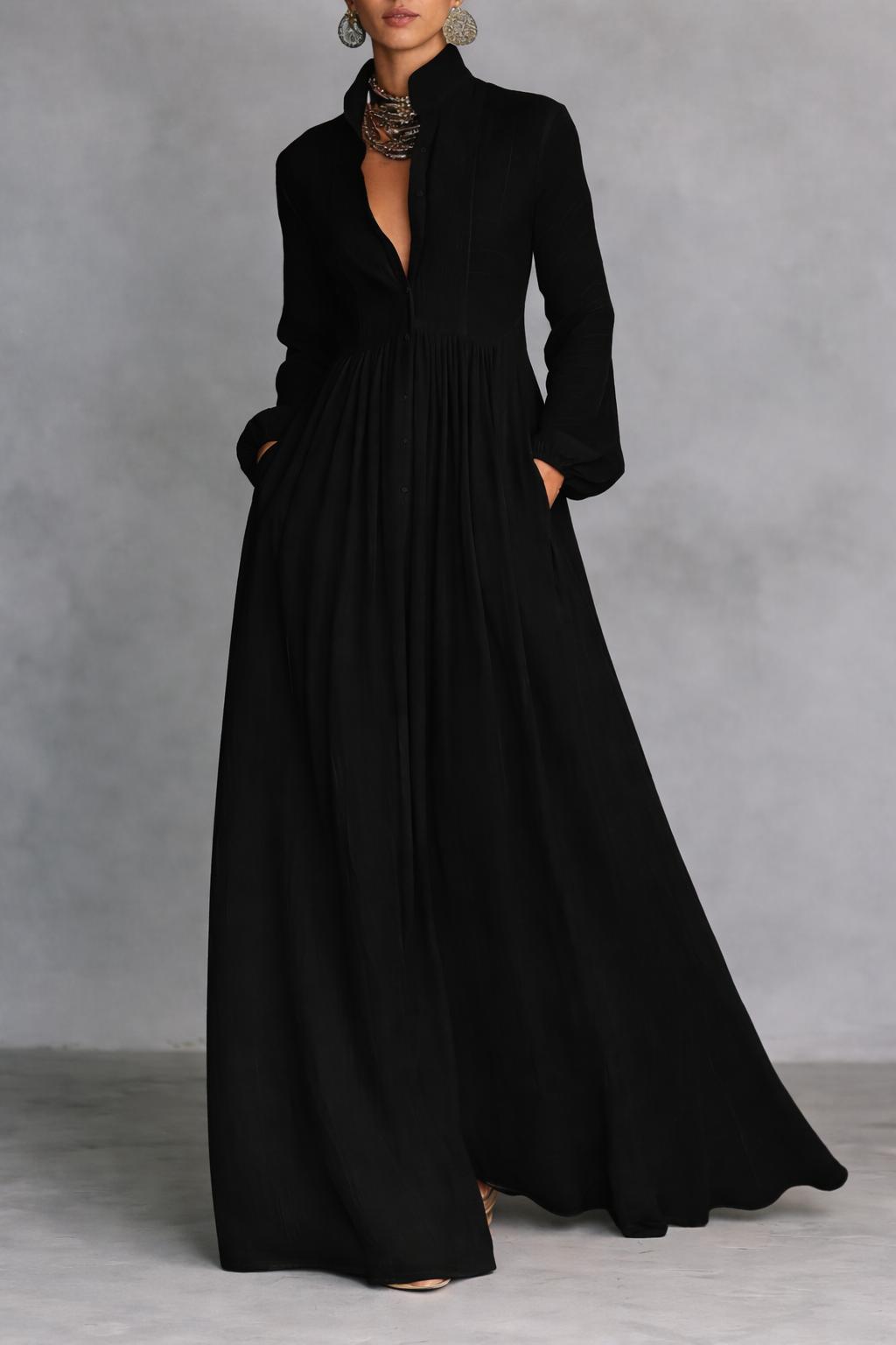 Serena | Flowing Button-Front Maxi Dress