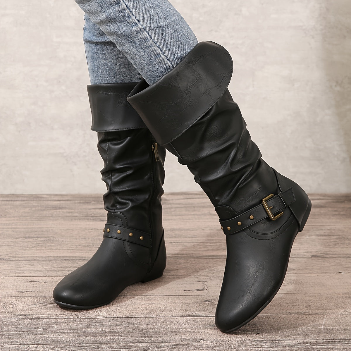 Danica | Women's Knee-High Boots with Side Zipper